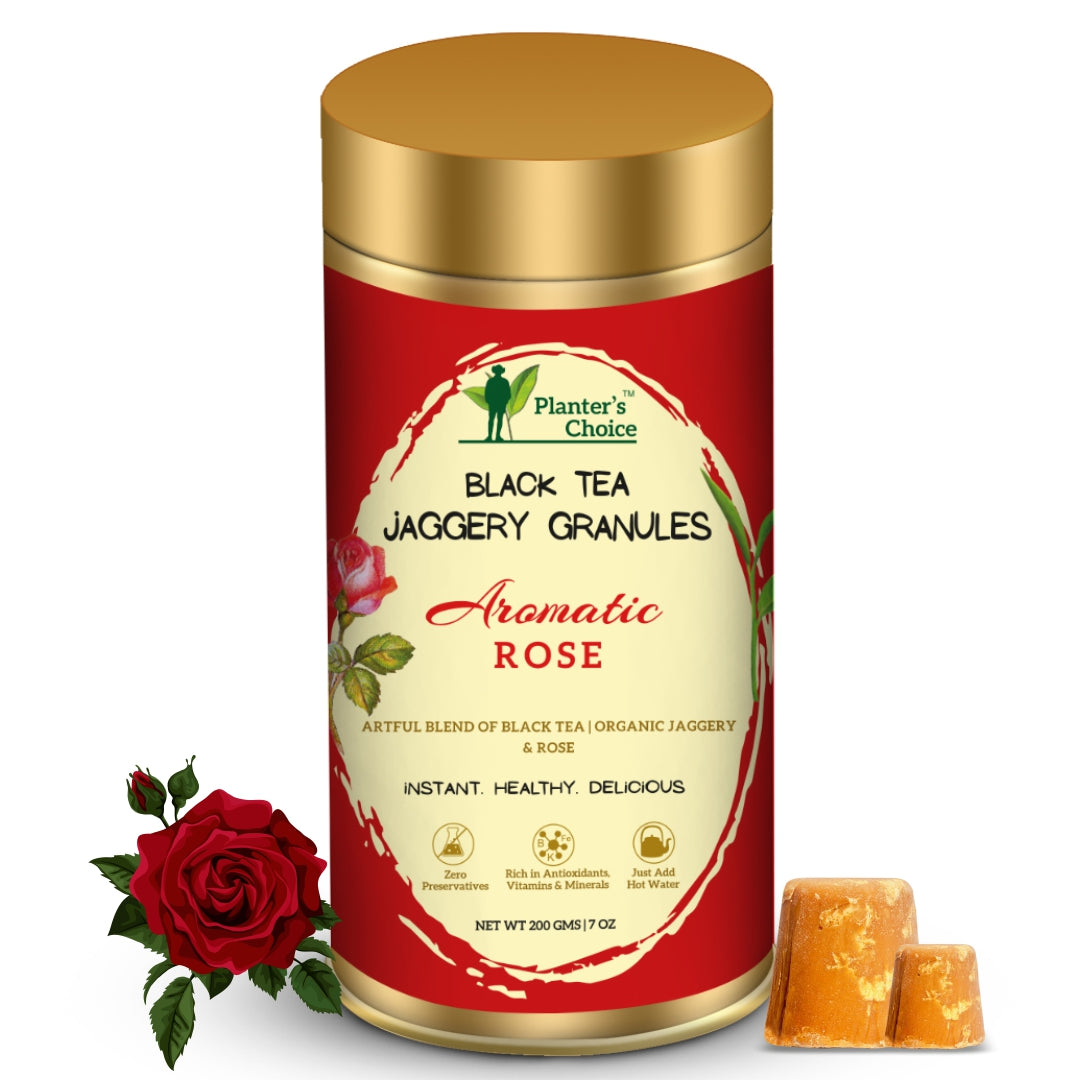 Rose Black Tea Jaggery Granules, 200 GMS