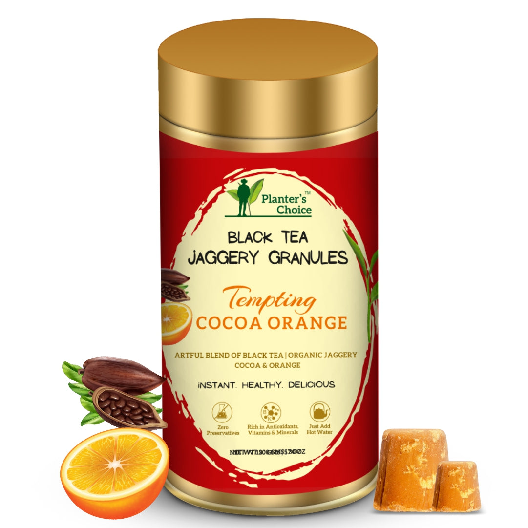 Cocoa-Orange Black Tea Jaggery Granules, 200 GMS