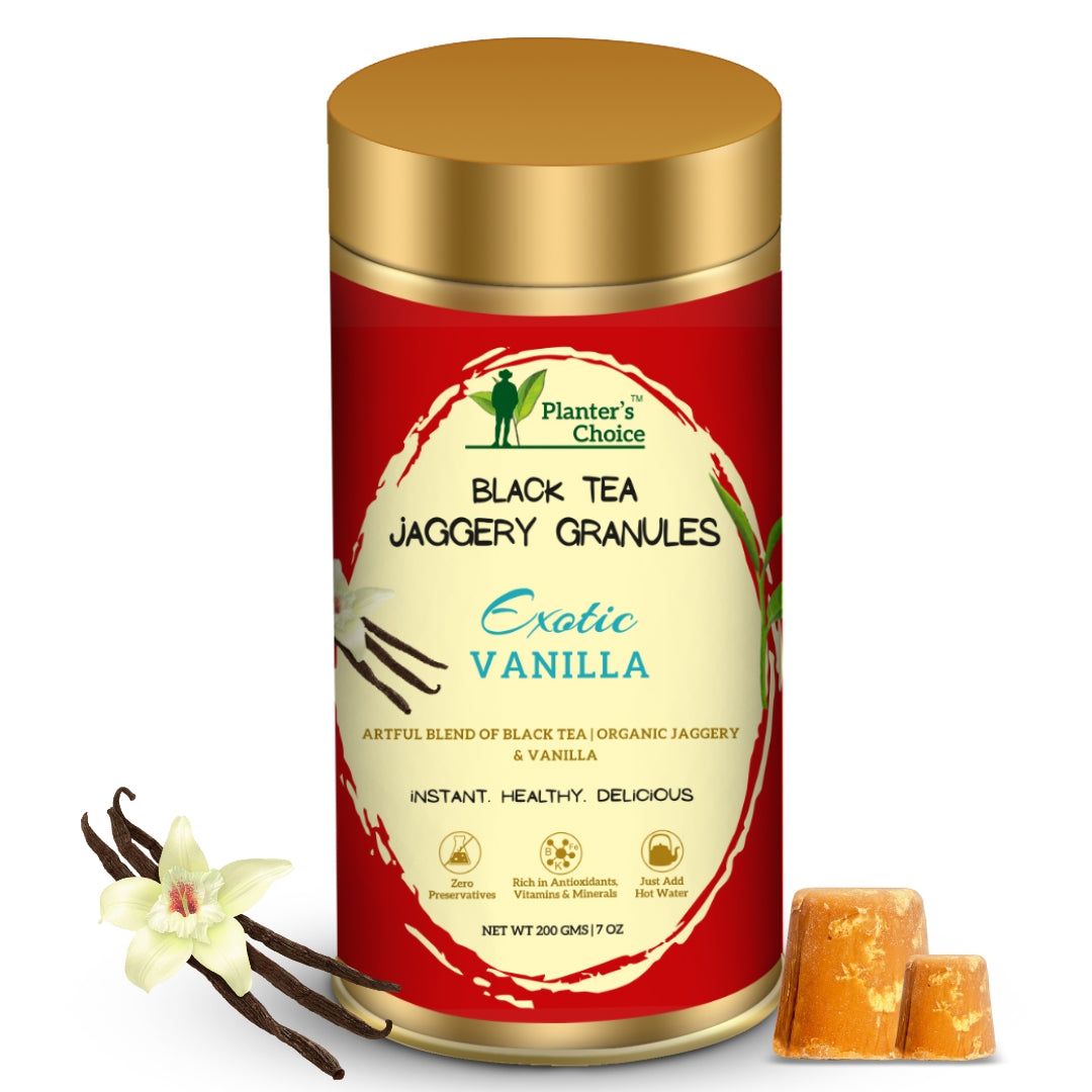 Vanilla Black Tea Jaggery Granules, 200GMS