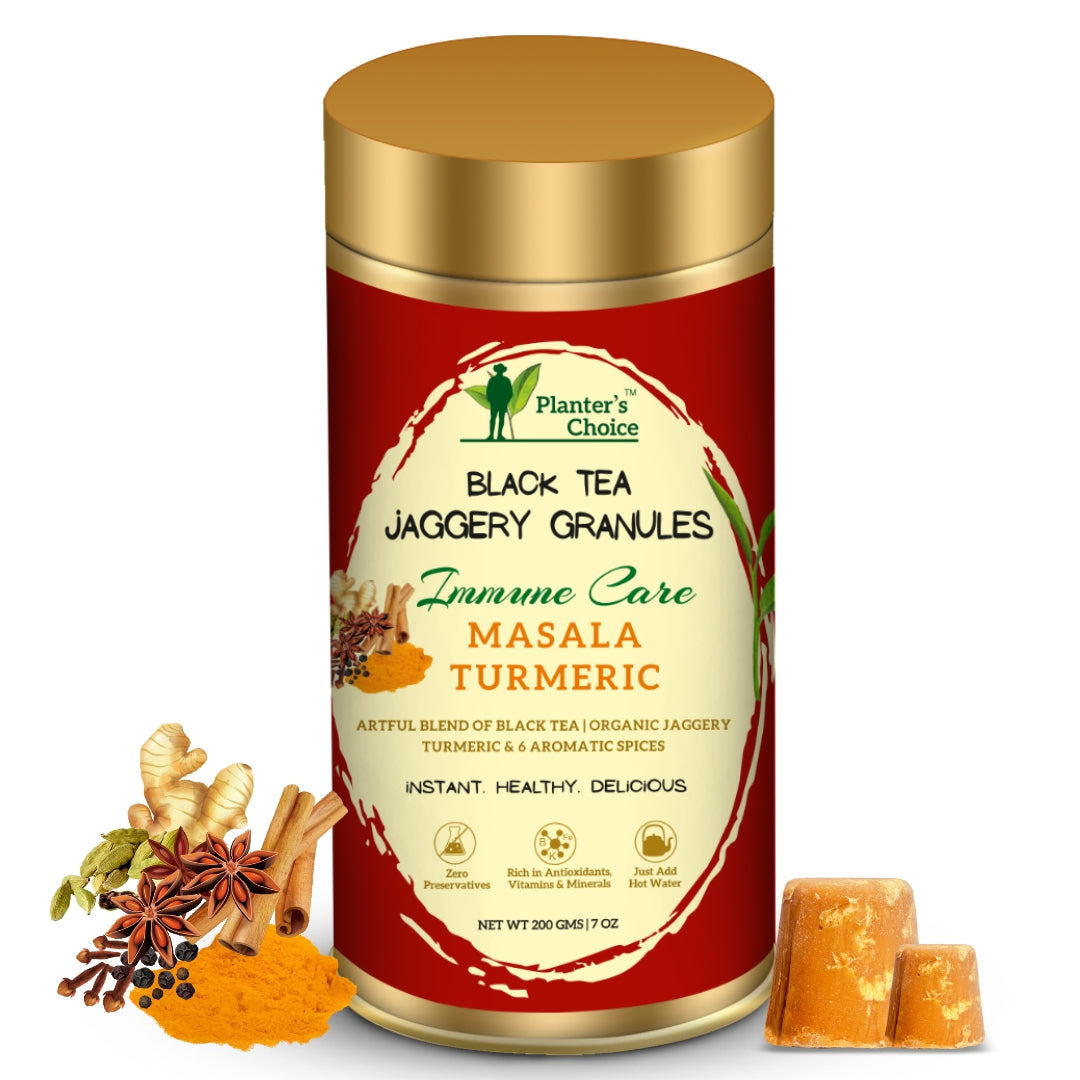 Masala Turmeric Black Tea Jaggery Granules, 200GMS