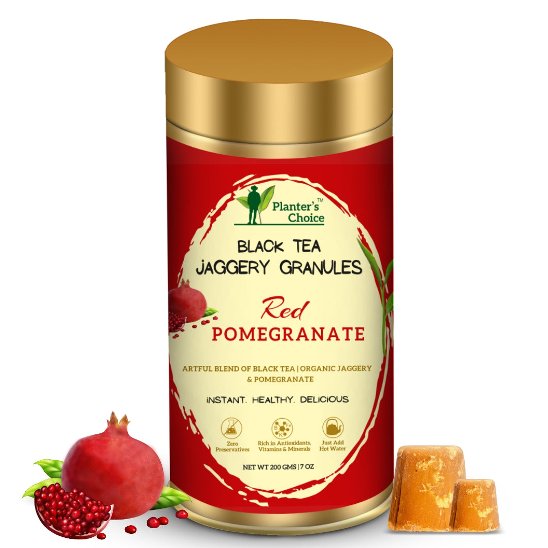 Pomegranate Black Tea Jaggery Granules, 200GMS