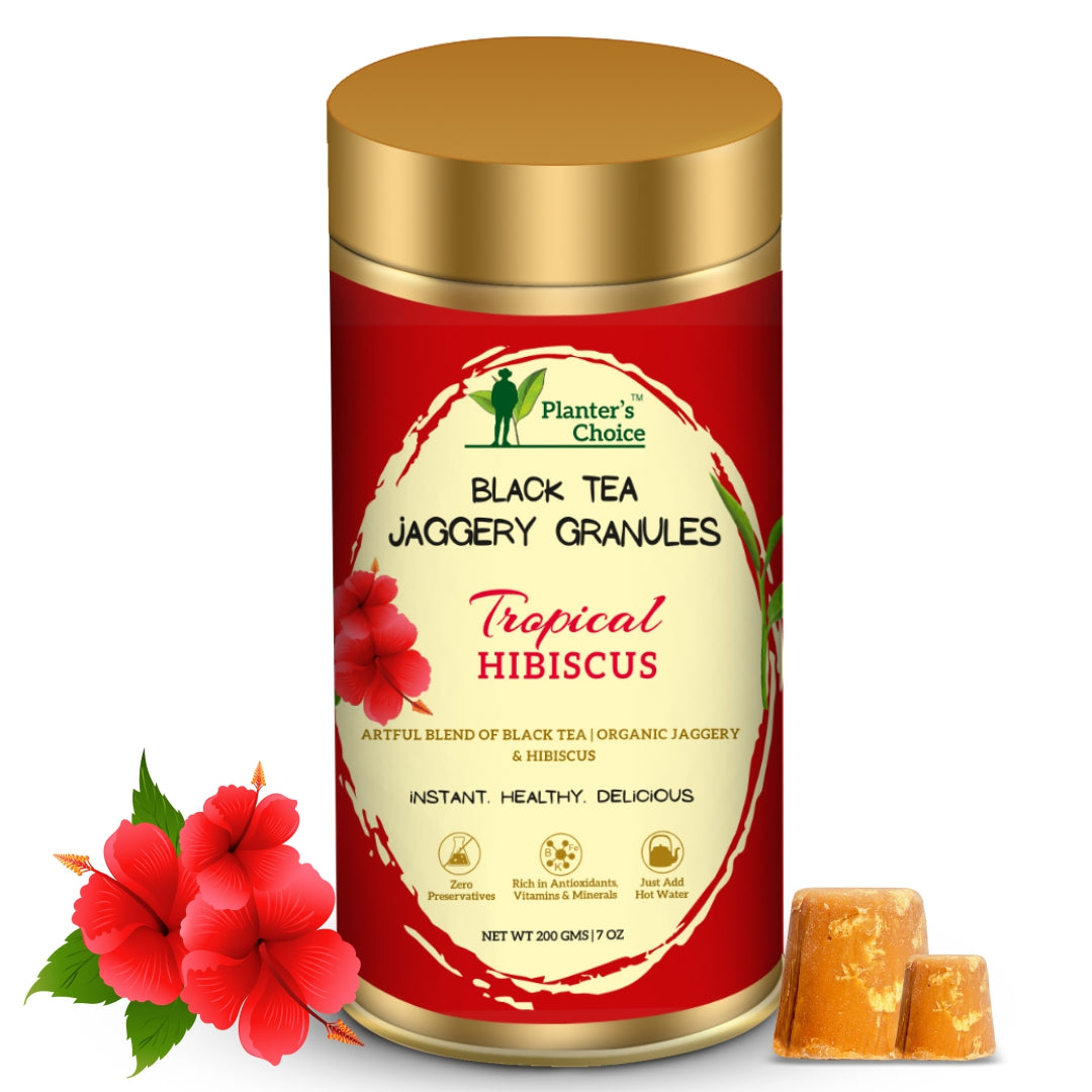 Hibiscus Black Tea Jaggery Granules, 200 GMS