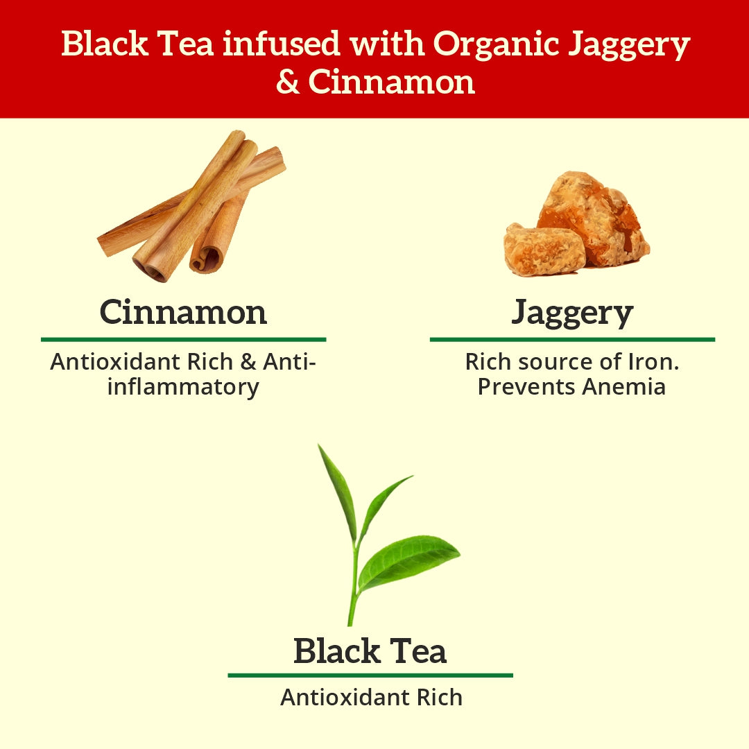 Cinnamon Black Tea Jaggery Granules, 200 GMS